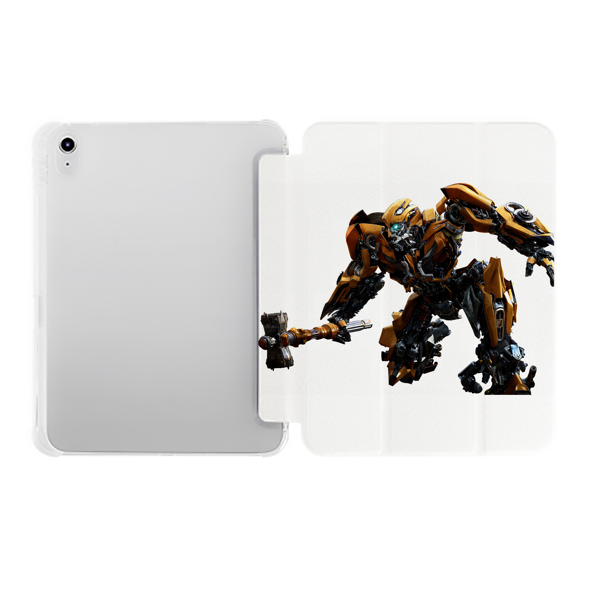 （画像用） Transformers トランスフォーマー IPad ケース ペン収納付き 三つ折りスタンド PUレザー×シリコン 対応機種9.5/10.5/10.9インチ